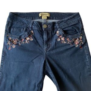 Democracy Blue Jeans with Floral Embroidery